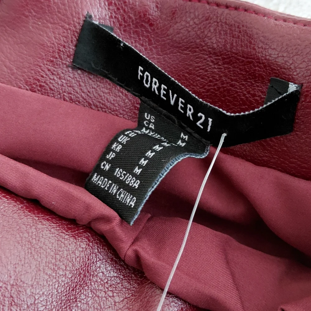 Forever 21 Burgundy Leather Skirt - Picture 4 of 4